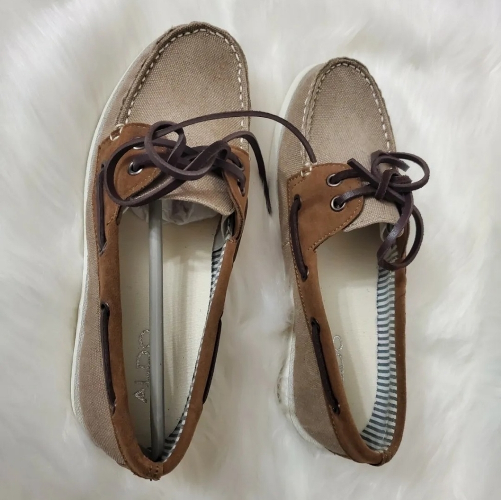 Aldo Boat Shoes Size 6.5 Brown Loafer Lace up